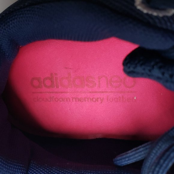 Adidas Neo Cloudfoam QT Racer Running Sneaker Shoes White & Blue Women Size 6.5 - Picture 14 of 15